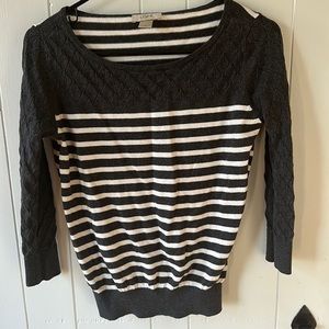 Dark gray and white striped shirt